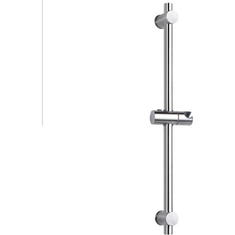 Barre de douche en acier inoxydable 304, avec fixation réglable en hauteur et en angle, acier inoxydable brossé et finition chromée polie, chrome acier inoxydable, Chrome poli, 66cm