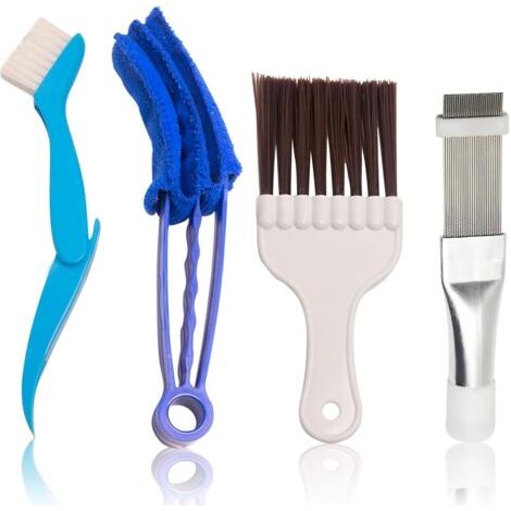 FENOPLASTICA4 Pièces Brosse de Nettoyage À Ailettes,Peignes À Condensateur Peigne D'Aileron de Condensateur de Climatiseur Peigne À Lamelles Kit Nettoyage (1/5)