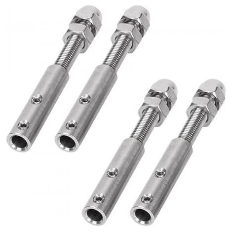 Tendicavo in acciaio inox, morsetto a vite in metallo per cavi in acciaio inox da 4 mm, vite di fissaggio per fune metallica, acciaio inox, per fissare (1/5)