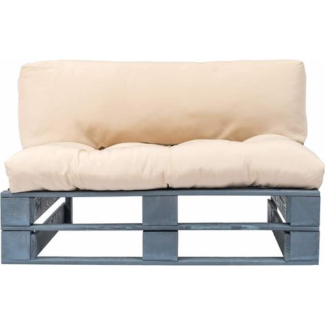 Maison Exclusive - Outdoor-Sofa Paletten mit Kissen in Sandfarben (1/5)
