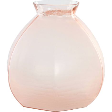 Vase en verre rose finition brillante style moderne élégant - rose pastel brillant (1/4)