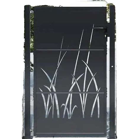 Portail de jardin, construction en métal durable, assemblage facile, Anthracite (1/2)