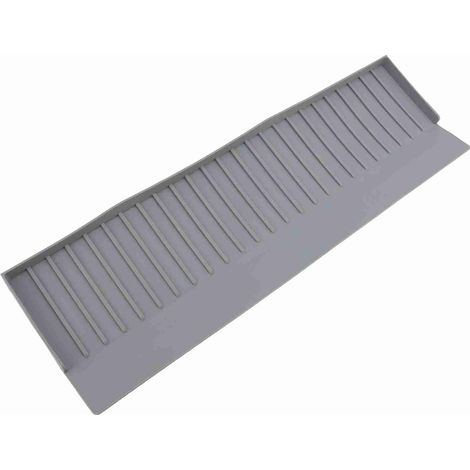 Protection de bord d'évier, tapis anti-éclaboussures extensible en silicone, protection de comptoir multifonctionnelle pour éviers de cuisine et baignoire, gris. (1/5)