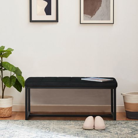 Clipop – Banc de salle à manger rembourré en velours – Coussin épais 5 cm – Pieds en métal antidérapants – Longueur 100 cm – Pour cuisine, salon, entrée (1/5)