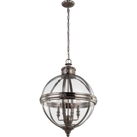 Elstead Adams - Lampadario a soffitto a 4 luci Lampadario a sospensione Nichel antico, E14 (1/5)