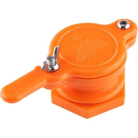 Kunststoff-Honighahn mit Absperrventil für Imkerei und Honiggewinnung (Orange)