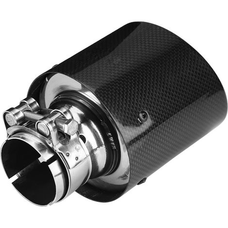 Tube d'échappement style fibre carbone pour auto modifiée, embout simple sortie 54-101mm (1/5)