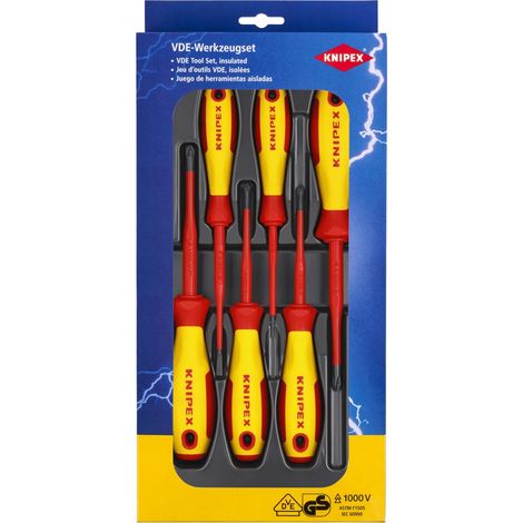 KNIPEX 00 20 12 V04 Assortimento giraviti VDE Intaglio / Phillips® / Pozidriv® 6 pezzi