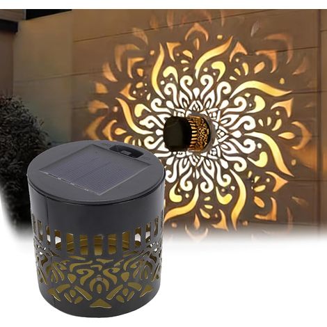 Lot de 2 lampes solaires décoratives en métal à énergie solaire pour terrasse, clôture, mur, clôture, jardin, terrasse, jardin (1/5)