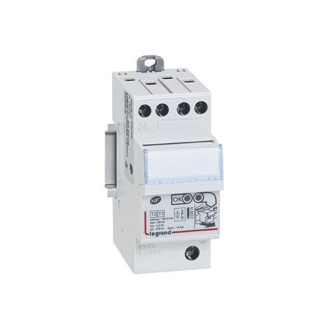 Legrand – Parafoudre type 2 pour tableau électrique – Imax 12kA – Protection intégrée contre court-circuit – 1P+N – Conforme EN 61643-11