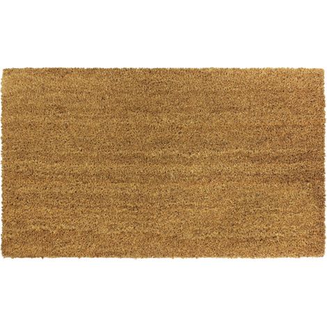 Manor Plain Natural Coir Latex Backed Doormat, Plastic/Vinyl, 40x70cm, Brown (1/3)