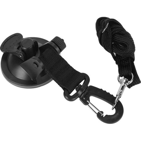 Laisse de bain réglable pour chien avec ventouse pour chiot et chat, noire, taille S (ventouse de 6,5 cm / 2,6 pouces) (1/5)