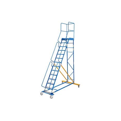 Escalera rodante con tarima piezas insertadas en los peldaños