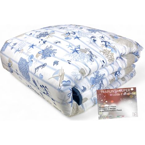 Trapunta Invernale Super Mare - Piumone Coralli e Conchiglie 300gr Microfibra - Made in Italy Cm. 170x260 (1/5)