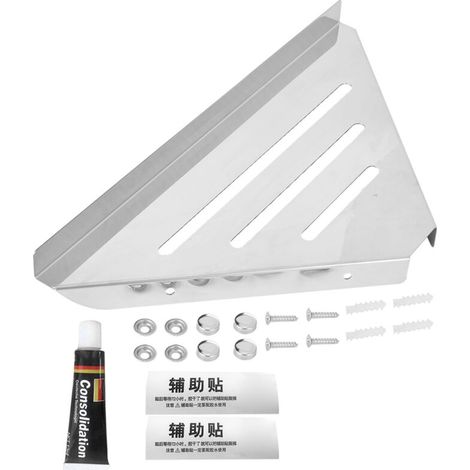 Organizador de esquina triangular de acero inoxidable para ducha y baño (sin necesidad de perforaciones) -Crezuo