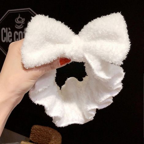 Make-up-Stirnband, süßer Look, hautfreundlich, weiches Gummiband, Stirnband für Gesichtsreinigung, leichtes Stirnband mit Schleife, Weiß, YMMR (1/5)