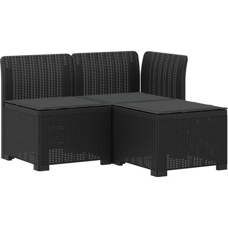 Maison Exclusive - 3-Sitzer Garten Sofa mit Kissen Rattan-Look PP (1/5)
