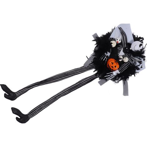 Couronne d'Halloween, citrouille, crâne, guirlande effrayante, décoration murale pour porte d'entrée