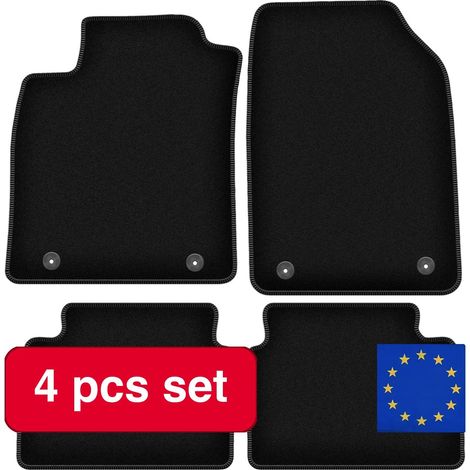 Alfombrillas para coche, fibra sintética, ajuste a medida, negras. (1/5)