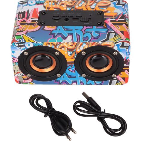 Enceinte Bluetooth avec Basses Puissantes, Rechargeable USB, Entrée MP3/AUX, Carte Mémoire, pour Fêtes Maison Colorée (1/5)