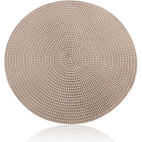 Dessous de verre ronds de 38 cm de diamètre, en PVC écologique, antidérapants, résistants à l'usure et isolants thermiques, couleur or. (1/5)