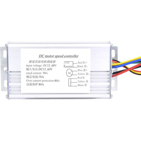 Variateur de vitesse PWM 12V-60V 70A pour moteur à courant continu, sens de rotation réversible avant/arrière (1/4)