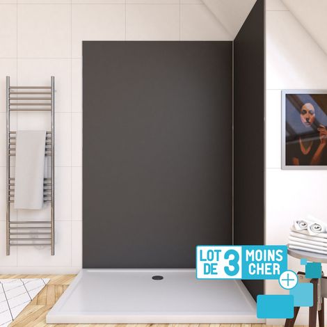 LOTE de 3 Paneles Murales de Aluminio Gris para Baño - 120x210cm - WALL'IT