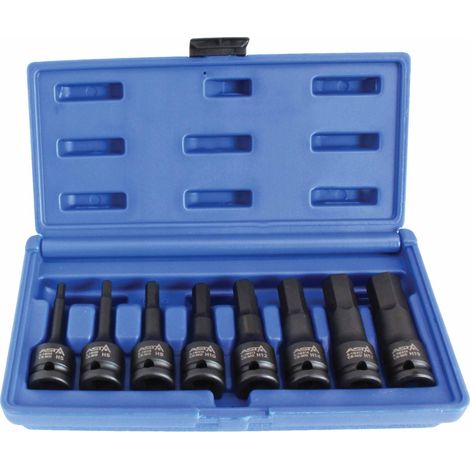 'Coffret de clés six pans creux Visseuse à percussion 1/2 SW 5 6 8 10 12 14 17 19 Visseuse à percussion Noix pour Allen de noix de force Noix de noix de noix noix Long Noix Douilles Noix Douilles Jeu  (1/3)