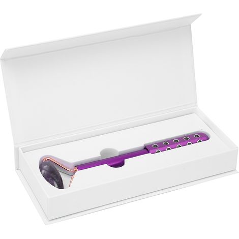 Rouleau de massage visage double tête en germanium, outil tenseur de peau portable violet (1/5)