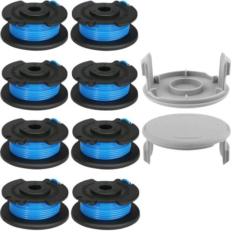 8x Trimmer Spule 2x Kappe für Ryobi One+ RAC124 OLT1832 1,65mm (1/5)