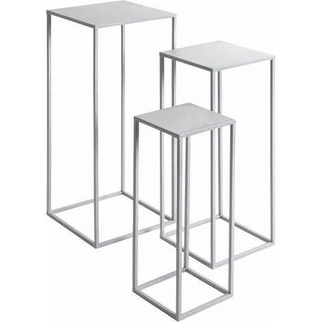 Lot de 3 Sellettes Gigognes "Violette" 70cm Gris