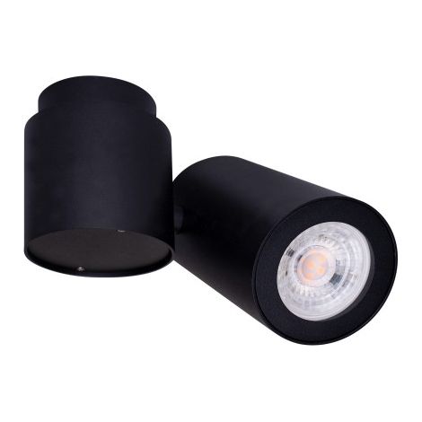 Spot plafond BARRO rond noir orientable GU10 50W Max