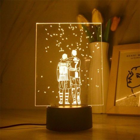 Veilleuse LED 3D pour chambre d'enfant aux couleurs du Liverpool Football Club, avec motif dessin animé