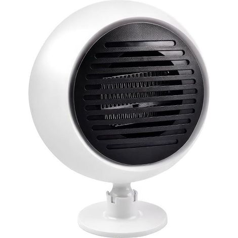 12V 120W ventilateur chauffant portable pour voiture, ventilateur électrique de chauffage et de refroidissement, désembueur de vitre et dégivreur de pare-brise, rotatif à 360° – blanc (1/5)
