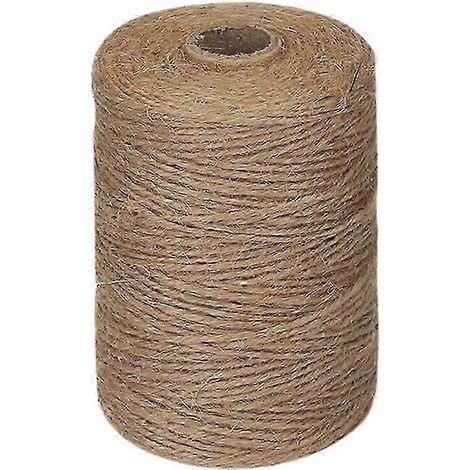 Ficelle de jute naturelle épaisse marron, 200 m/rouleau de 2 mm, idéale pour le jardinage, la suspension de plantes et de tableaux. (1/4)
