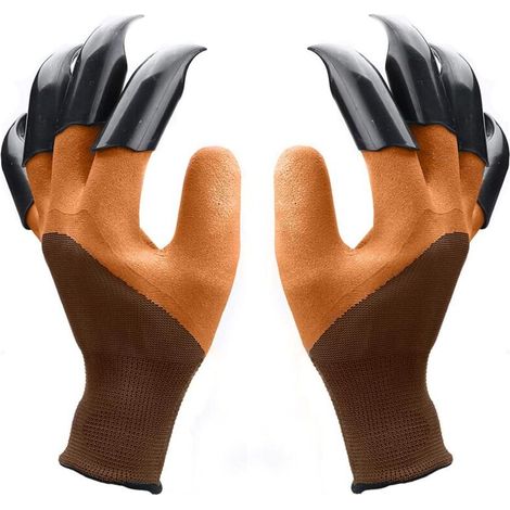 Une paire de gants de jardinage à griffes pour creuser, planter et désherber — Gants de jardinage durables pour hommes et femmes, faciles à utiliser, imperméables, à huit griffes.