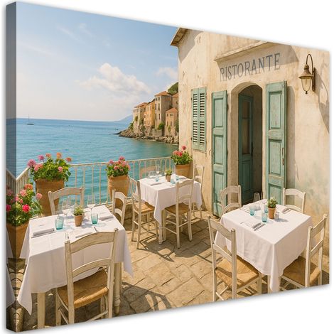 Wandbild Italienisches Restaurant Blick 90x60 cm (1/5)