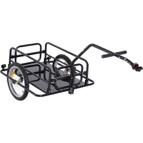 Remolque de carga para bicicleta 40 kg de capacidad de acero negro 155 x 71,5 x 77 cm HOMVRA (1/5)