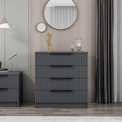 Kommode Kale Anthrazit Melamin 72x77x42 cm