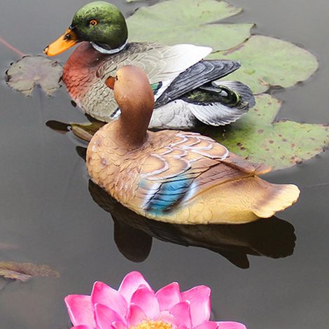 Estatua de pato flotante, escultura flotante decorativa, escultura de pato impermeable para piscina, jardín y decoración de fuentes. (1/5)