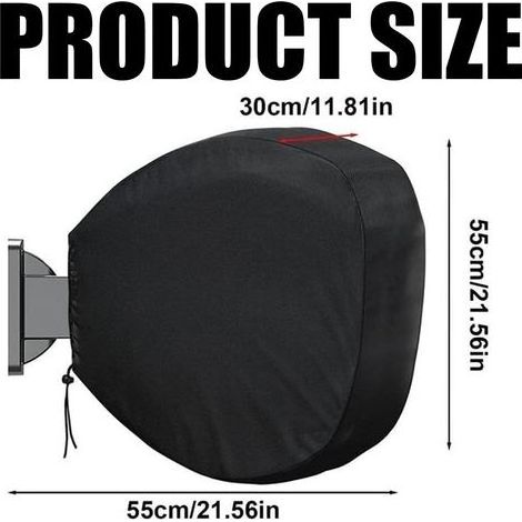 Housse de protection imperméable pour enrouleur de tuyau d'arrosage mural, 55 x 55 x 30 cm, noire, tissu Oxford 420D, protection UV, anti-poussière, avec sac de rangement