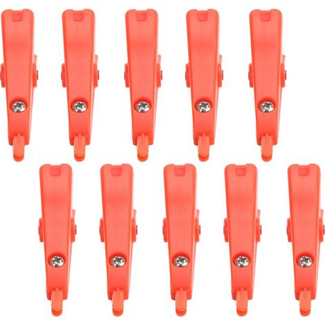 10 pièces pince Crocodile Test négatif positif connecteur en laiton plaqué or ouverture 25mm J.60043Red (1/5)