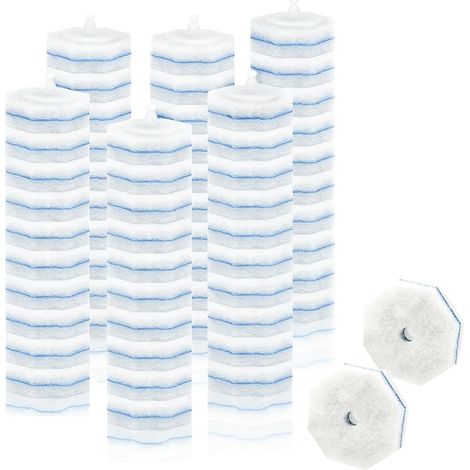 60 Pièces Brosse de Toilette Jetable, Têtes de Rechange pour Brosse WC, Nettoyage Toilette, Design Octogonal avec Matériau ABS Renforcé et Tête Abrasive, pour Salle de Bain et Lavabo (1/5)