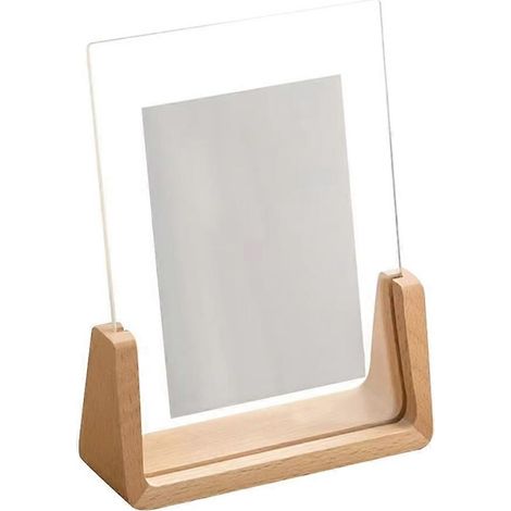 Cadre photo de mariage en bois transparent, en forme de U, avec cadre en acrylique noyer/hêtre, pour bureau ou décoration. (1/5)