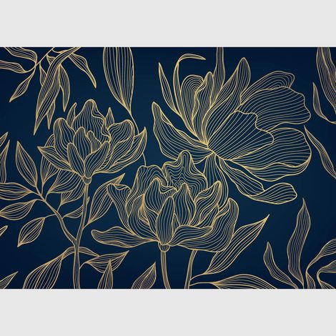 Papier peint intissé - Fleurs ondulées - 375x270 cm (1/5)