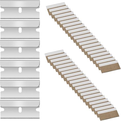40 pièces Lame Grattoir de Rechange, Grattoir Vitre, Grattoir Vitrocéramique, Racloir, Racloir Vitrocéramique, Métal Lames Rechange Pour Grattoir, Avec emballage indépendant,40 20 mm (1/5)