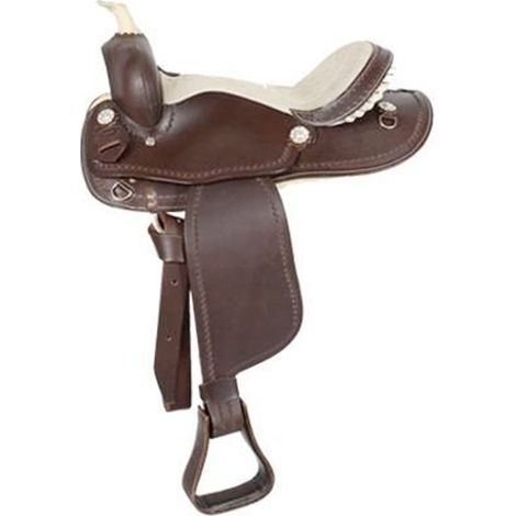 14", Marrone: Sella western Junior in cuoio antiscivolo