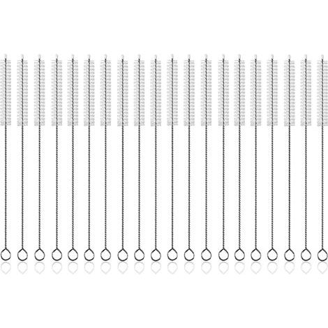 Sollbry Goupillon Paille 20 Morceaux-Brosse en Paille-Goupillon Gourde-Brosse De Nettoyage De Paille-La Brosse à Paille en Acier Inoxydable Est Réutilisable