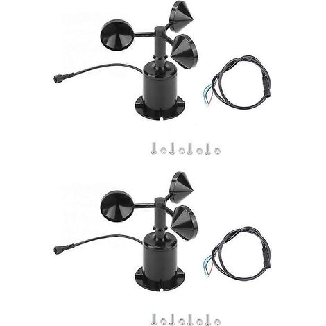 Deux capteurs de vitesse du vent 0-70 m/s, anémomètre à trois coupelles de type impulsionnel avec sortie de signal ambiant, DC 5-30V. (1/5)