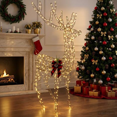 vidaXL Renna di Natale 3D LOVIISA 560 LED Bianco caldo (1/5)